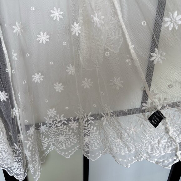 Torrid Sheer Lace Kimono Duster Ivory SZ 1 Floral Romantic Boho Cottage Beach - Picture 8 of 12